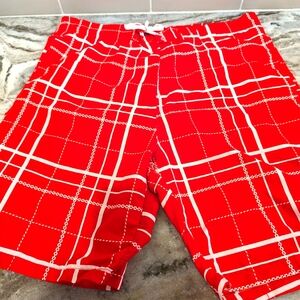 Red and White Swim Trunks Board Shorts Mens Size Large